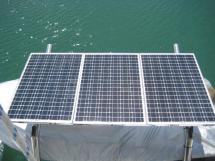 Solar panels on davits