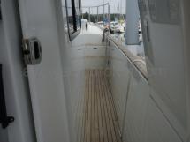 Starboard teak slatted catwalk