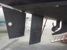 Rudder / Aft centerboard / Propeller